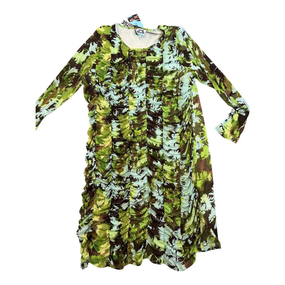 Future Collective Women's Floral Print  Ruched Bodycon Mini Dress - 1X - NWT
